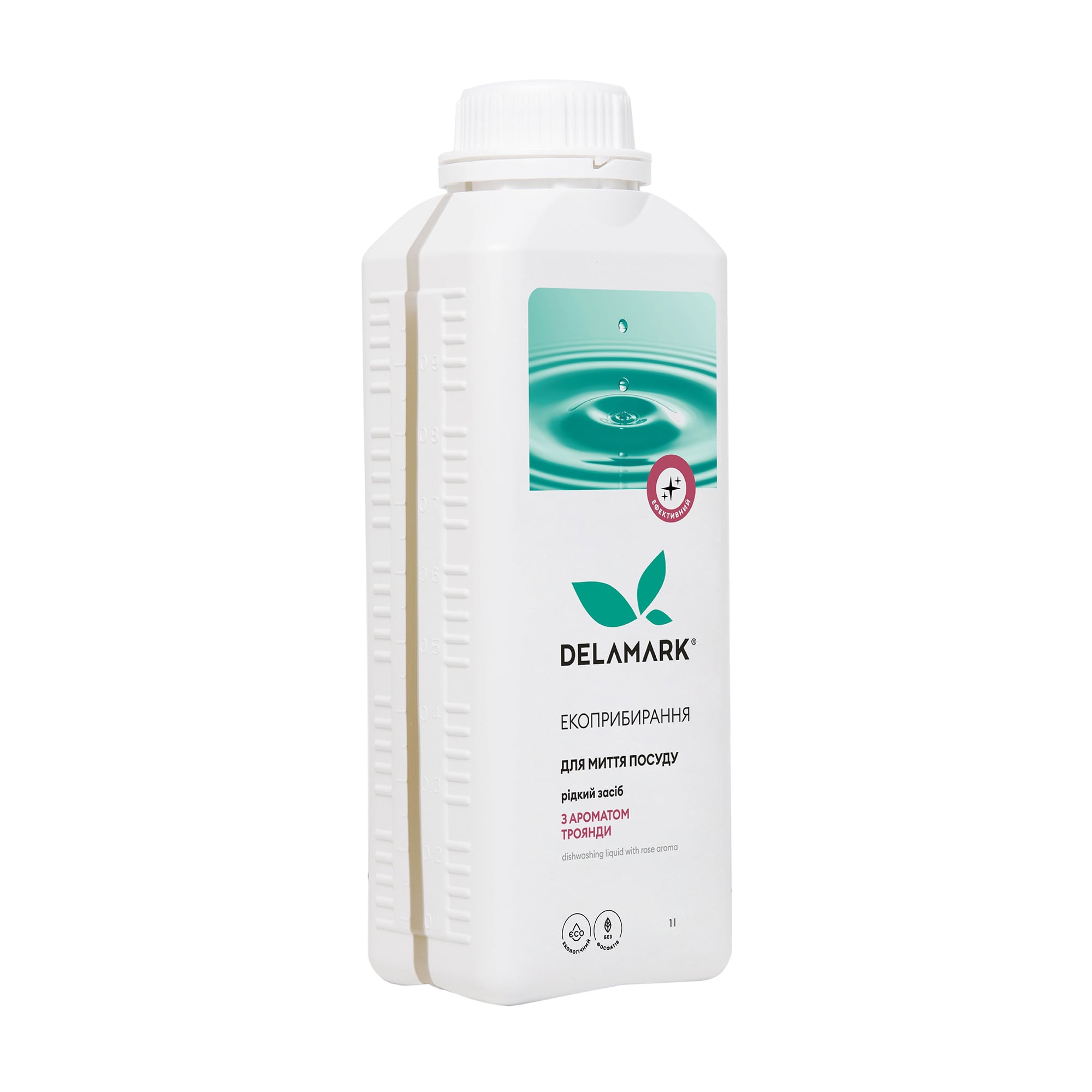 Засіб для миття посуду Delamark з ароматом троянди, 1 л